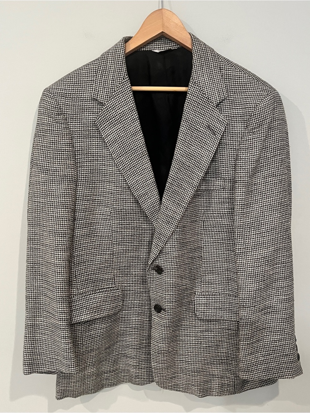 Vintage Guy Rossi Men's Black & White Houndstooth Sport Coat